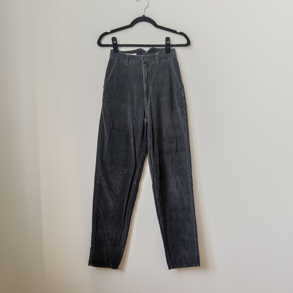 Black VTG High Waisted Corduroy Trousers Hunt Club Size 2 Chic